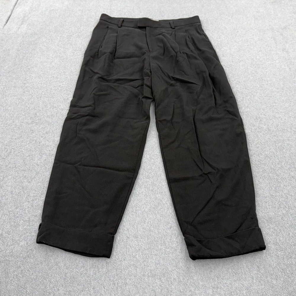 Everlane Pants Womens 10 Black Rolled Hem Pleated Grunge Goth Office Emo Baggy